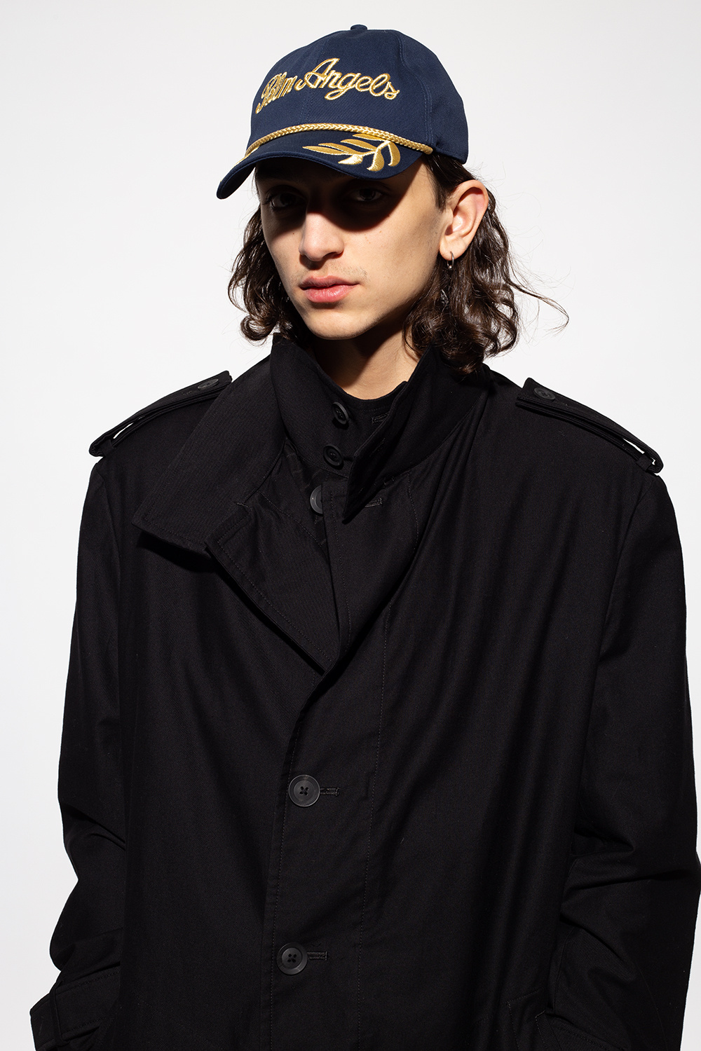 Navy blue 'Commander' baseball cap with logo Palm Angels